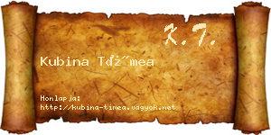 Kubina Tímea névjegykártya